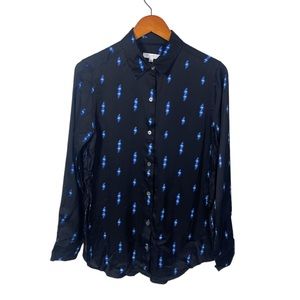 EQUIPMENT FEMME Women’s Blouse Button Up Long Sleeve Black Lightning Small